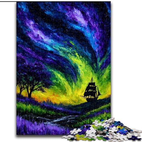 Puzzle für Erwachsene, 1000 Teile, schwieriges, mysteriöses Piratenschiff, Lernspiele, Heimdekoration, geeignet als Schreibtischdekoration (Größe 26x38cm) von MGQWPZDBD