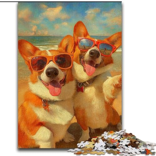 Puzzle für Erwachsene, 1000 Teile, schwieriges Corgi-Selfie, für 14+, anspruchsvolles Spiel als Geschenk für die ganze Familie und Freunde (Größe 50x75cm) von MGQWPZDBD
