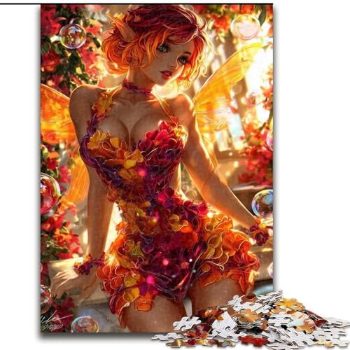 Puzzle für Erwachsene, 1000 Teile, schwieriges Fantasy Dark Girl, Lernspiele, Heimdekoration, geeignet für die Schreibtischdekoration (Größe 26x38cm) von MGQWPZDBD