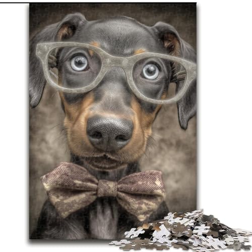 Puzzle für Erwachsene, 1000 Teile, schwieriges Kunstspiel Hund, Familienspiel zum Stressabbau, schwierige Herausforderung, EIN Kunstwerk für Kinder ab 14 Jahren (Größe 26x38cm) von MGQWPZDBD