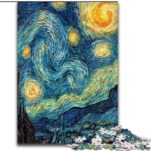 Puzzle für Erwachsene, 1000 Teile, schwieriges Nachthimmelschloss, Lernspiele, Heimdekoration, geeignet für die Schreibtischdekoration (Größe 50x75cm) von MGQWPZDBD