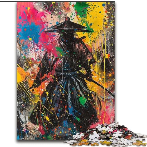 Puzzle für Erwachsene, 1000 Teile, schwieriges Ninja-Samurai-Ölgemälde, Lernspiele, Heimdekoration, geeignet für die Schreibtischdekoration (Größe 50x75cm) von MGQWPZDBD
