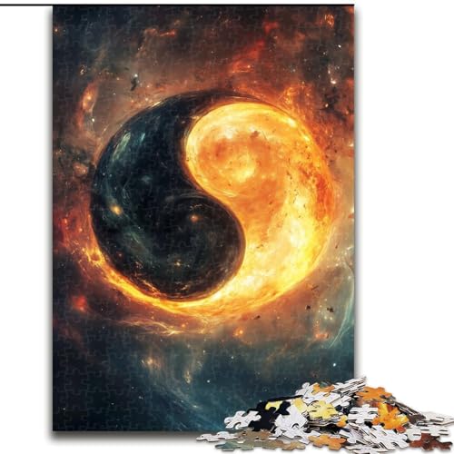 Puzzle für Erwachsene, 1000 Teile, schwieriges Yin Yang Tai Chi, Lernspiele, Heimdekoration, geeignet für die Schreibtischdekoration (Größe 26x38cm) von MGQWPZDBD