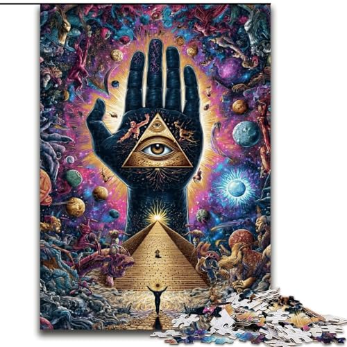 Puzzle für Erwachsene, 1000 Teile, schwieriges psychedelisches Auge, Lernspiele, Heimdekoration, geeignet für die Schreibtischdekoration (Größe 50x75cm) von MGQWPZDBD