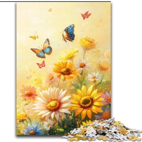 Puzzle für Erwachsene, 1000-teiliges Gänseblümchen- und Schmetterlings-Puzzle, anspruchsvolles Denkspiel für Teenager, perfekt als Heimdekoration oder Geschenk, 50x75cm Puzzle für Erwachsene, 1000-teiliges Gänseblümchen- und Schmetterlings-Puzzle, anspruchsvolles Denkspiel für Teenager, perfekt als Heimdekoration oder Geschenk, 50x75cm von MGQWPZDBD