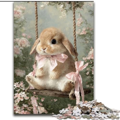 Puzzle für Erwachsene, 1000-teiliges Häschen-Baby-Puzzle, anspruchsvolles Denkspiel für Teenager, perfekt als Heimdekoration oder Geschenk, 50x75cm von MGQWPZDBD