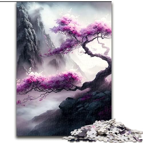 Puzzle für Erwachsene, 1000-teiliges Japanisches Kirschblüten-Puzzle, anspruchsvolles Denkspiel, Familienaktivität, Heimdekoration, (Größe: 50x75cm) von MGQWPZDBD