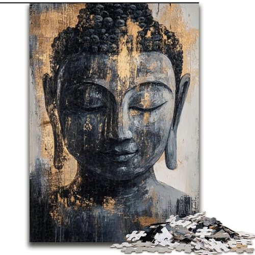 Puzzle für Erwachsene, 1000-teiliges Puzzle, Buddha-Ölgemälde, für Kinder ab 14 Jahren, Heimdekoration als Geschenk für die ganze Familie und Freunde (Größe 26x38cm) von MGQWPZDBD