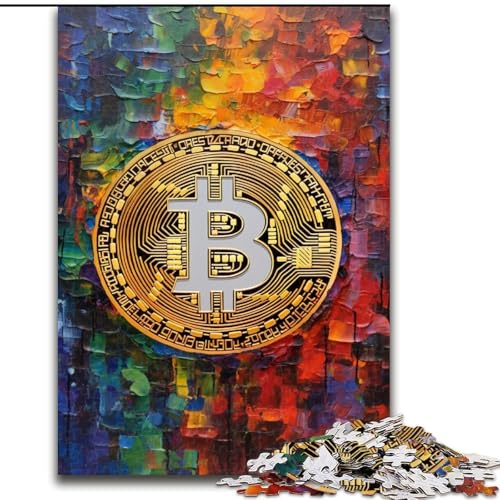 Puzzle für Erwachsene, 1000-teiliges Puzzle, Graffiti-Bitcoin, Dekomprimierendes intellektuelles Lernspielzeug, Geburtstagsgeschenk (Größe 50x75cm) von MGQWPZDBD