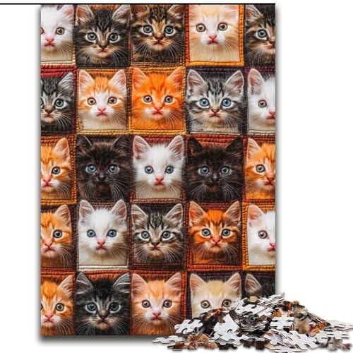 Puzzle für Erwachsene, 1000-teiliges Puzzle, Katzencollage, Dekomprimierendes intellektuelles Lernspielzeug, Geburtstagsgeschenk (Größe 50x75cm) von MGQWPZDBD