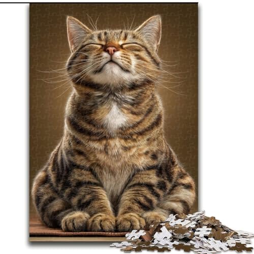 Puzzle für Erwachsene, 1000-teiliges Puzzle, Kunstkatze, Familienspiel, Stressabbau, schwierige Herausforderung, EIN Kunstwerk für Kinder ab 14 Jahren (Größe 26x38cm) von MGQWPZDBD