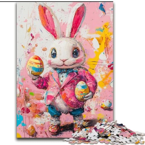 Puzzle für Erwachsene, 1000-teiliges Puzzle, Osterhase, Dekomprimierendes intellektuelles Lernspielzeug, Geburtstagsgeschenk (Größe 50x75cm) von MGQWPZDBD