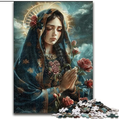 Puzzle für Erwachsene, 1000-teiliges Puzzle Jungfrau Maria, dekomprimierendes intellektuelles Lernspielzeug, Geburtstagsgeschenk (Größe 50x75cm) von MGQWPZDBD