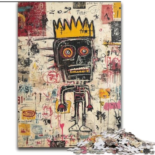 Puzzle für Erwachsene, 1000-teiliges Puzzle Moderne Kunst von Basquiat, dekomprimierendes intellektuelles Lernspielzeug, Geburtstagsgeschenk (Größe 26x38cm) von MGQWPZDBD