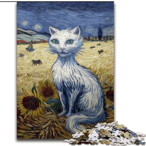Puzzle für Erwachsene, 1000-teiliges Puzzle Schwarze Katze, trainieren Sie Ihr Gehirn und Ihre Hände, einzigartige Geburtstags- und Geschenkideen für Kinder ab 14 Jahren (Größe 26x38cm) von MGQWPZDBD