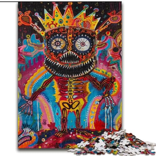 Puzzle für Erwachsene, 1000-teiliges Puzzle im Basquiat-Stil, Familienspiel zum Stressabbau, schwierige Herausforderung, EIN Kunstwerk für Kinder ab 14 Jahren (Größe 50x75cm) von MGQWPZDBD