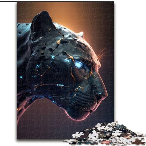 Puzzle für Erwachsene, 1000-teiliges Puzzle mit Panthergesicht, anspruchsvolles Denkspiel, Familienaktivität, Heimdekoration, (Größe: 50x75cm) von MGQWPZDBD