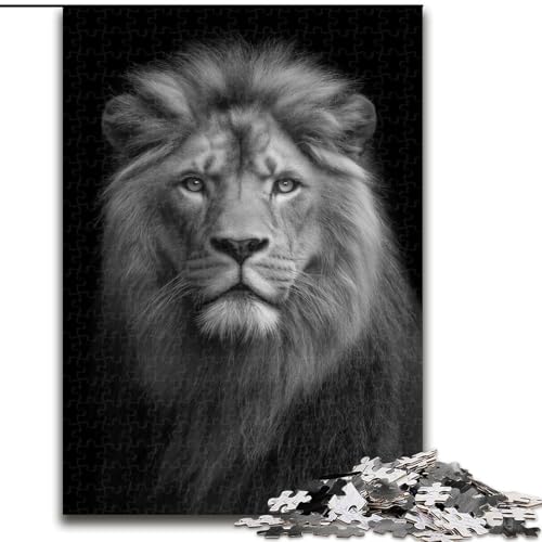 Puzzle für Erwachsene, 1000-teiliges Schwarz-Weiß-Löwenpuzzle, anspruchsvolles Denkspiel für Teenager, perfekt als Heimdekoration oder Geschenk, 50x75cm Puzzle für Erwachsene, 1000-teiliges Schwarz-Weiß-Löwenpuzzle, anspruchsvolles Denkspiel für Teenager, perfekt als Heimdekoration oder Geschenk, 50x75cm von MGQWPZDBD