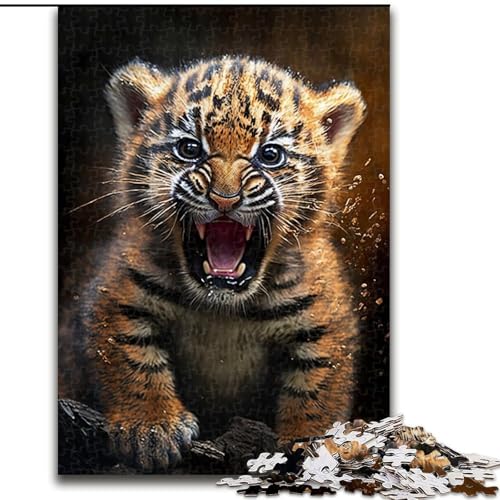 Puzzle für Erwachsene, 1000-teiliges Tigerbaby-Puzzle, anspruchsvolles Denkspiel, Familienaktivität, Heimdekoration, (Größe: 26x38cm) von MGQWPZDBD