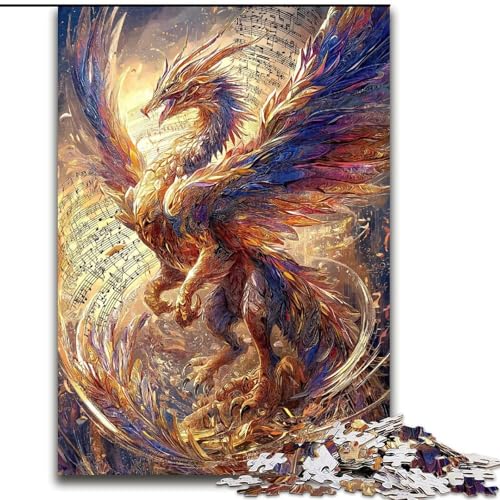 Puzzle für Erwachsene, Anime-Drache, Stressabbau, schwierige Herausforderung, Wichtelgeschenke für Kinder ab 14 Jahren (Größe 50x75cm) von MGQWPZDBD