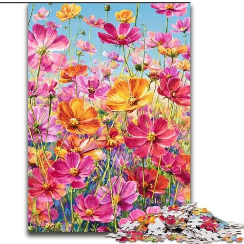 Puzzle für Erwachsene, Blumenkunst, Stressabbau, schwierige Herausforderung, Wichtelgeschenke für Kinder ab 14 Jahren (Größe 26x38cm) von MGQWPZDBD