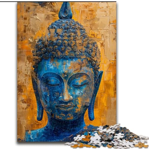 Puzzle für Erwachsene, Buddha-Ölgemälde, Stressabbau, schwierige Herausforderung, Wichtelgeschenke für Kinder ab 14 Jahren (Größe 50x75cm) von MGQWPZDBD
