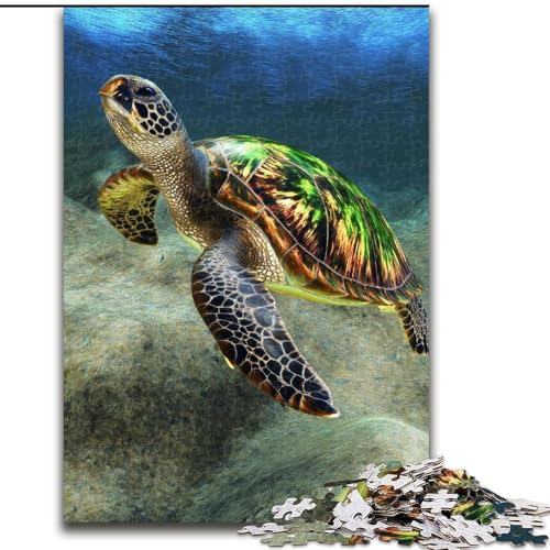 Puzzle für Erwachsene, Diamant-Schildkröte, Stressabbau, schwierige Herausforderung, Wichtelgeschenke für Kinder ab 14 Jahren (Größe 50x75cm) von MGQWPZDBD