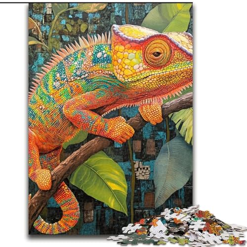 Puzzle für Erwachsene, Farbchamäleon, Stressabbau, schwierige Herausforderung, Wichtelgeschenke für Kinder ab 14 Jahren (Größe 26x38cm) von MGQWPZDBD