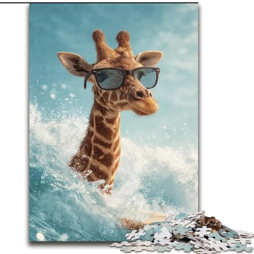 Puzzle für Erwachsene, Giraffe, Stressabbau, schwierige Herausforderung, Wichtelgeschenke für Kinder ab 14 Jahren (Größe 50x75cm) von MGQWPZDBD