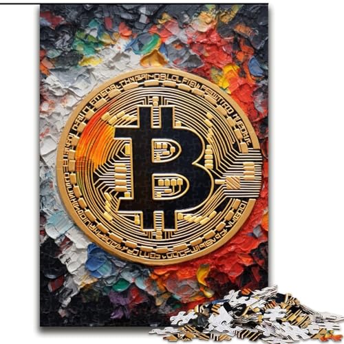 Puzzle für Erwachsene, Graffiti-Bitcoin, Stressabbau, schwierige Herausforderung, Wichtelgeschenke für Kinder ab 14 Jahren (Größe 50x75cm) von MGQWPZDBD