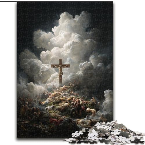 Puzzle für Erwachsene, Jesus-Kunst, Stressabbau, schwierige Herausforderung, Wichtelgeschenke für Kinder ab 14 Jahren (Größe 50x75cm) von MGQWPZDBD
