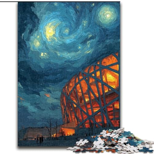 Puzzle für Erwachsene, Kolosseum bei Nacht, Stressabbau, schwierige Herausforderung, Wichtelgeschenke für Kinder ab 14 Jahren (Größe 50x75cm) von MGQWPZDBD