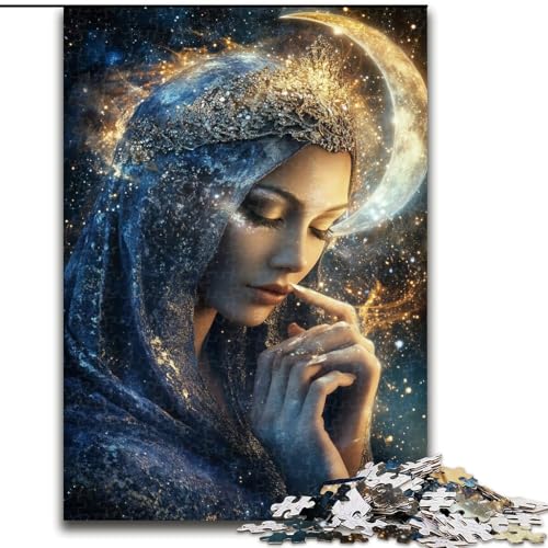 Puzzle für Erwachsene, Mondgöttin, Stressabbau, schwierige Herausforderung, Wichtelgeschenke für Kinder ab 14 Jahren (Größe 26x38cm) von MGQWPZDBD