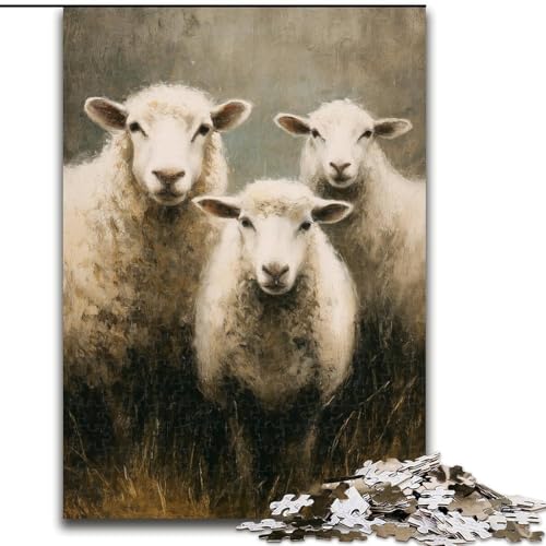 Puzzle für Erwachsene, Schafe, Stressabbau, schwierige Herausforderung, Wichtelgeschenke für Kinder ab 14 Jahren (Größe 26x38cm) von MGQWPZDBD