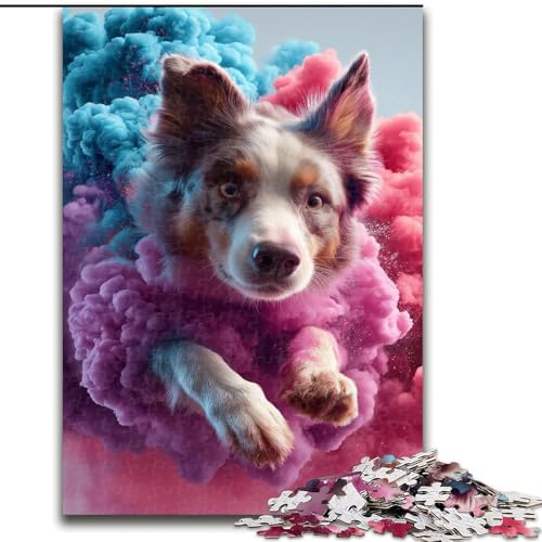 Puzzle für Erwachsene, laufender Hund, Stressabbau, schwierige Herausforderung, Wichtelgeschenke für Kinder ab 14 Jahren (Größe 26x38cm) von MGQWPZDBD