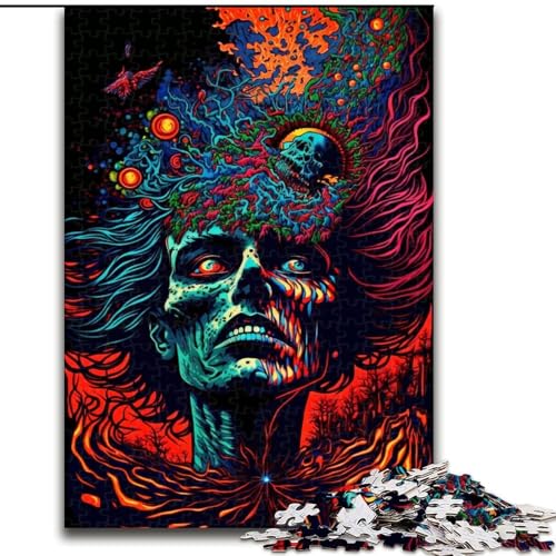 Puzzle für Erwachsene, psychedelische Monster, Stressabbau, schwierige Herausforderung, Wichtelgeschenke für Kinder ab 14 Jahren (Größe 50x75cm) von MGQWPZDBD