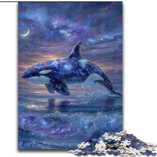 Puzzle für Erwachsene,1000 Teile,schwierig,Galaxie-Wal,für Kinder ab 14 Jahren,jedes Teil ist einzigartig – lustiges und herausforderndes Spiel für die ganze Familie,tolles Geschenk (Größe 26x38cm) von MGQWPZDBD