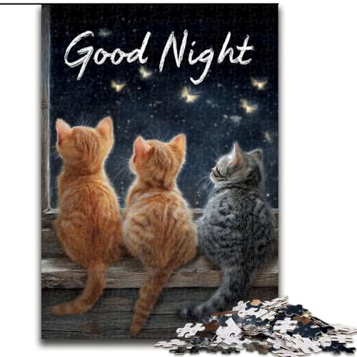 Puzzle für Erwachsene,1000 Teile,schwierig,Gute Nacht,Kätzchen,für Kinder ab 14 Jahren,jedes Teil ist einzigartig – lustiges und herausforderndes Spiel für die ganze Familie,tolles Geschenk 50x75cm Puzzle für Erwachsene,1000 Teile,schwierig,Gute Nacht,Kätzchen,für Kinder ab 14 Jahren,jedes Teil ist einzigartig – lustiges und herausforderndes Spiel für die ganze Familie,tolles Geschenk 50x75cm von MGQWPZDBD
