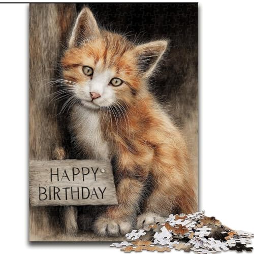 Puzzle für Erwachsene,1000 Teile,schwierig,Happy Birthday Cat,für Kinder ab 14 Jahren,jedes Teil ist einzigartig – lustiges und herausforderndes Spiel für die ganze Familie,tolles Geschenk 50x75cm Puzzle für Erwachsene,1000 Teile,schwierig,Happy Birthday Cat,für Kinder ab 14 Jahren,jedes Teil ist einzigartig – lustiges und herausforderndes Spiel für die ganze Familie,tolles Geschenk 50x75cm von MGQWPZDBD