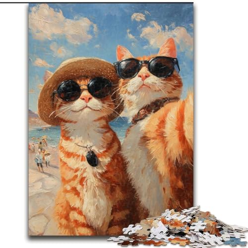 Puzzle für Erwachsene,1000 Teile,schwierig,orangefarbene Katze Macht Selfie,für Kinder ab 14 Jahren,jedes Teil ist einzigartig – lustiges und herausforderndes Spiel für die ganze Familie Puzzle für Erwachsene,1000 Teile,schwierig,orangefarbene Katze Macht Selfie,für Kinder ab 14 Jahren,jedes Teil ist einzigartig – lustiges und herausforderndes Spiel für die ganze Familie von MGQWPZDBD