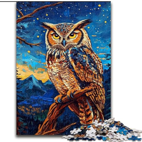 Puzzle für Erwachsene,1000 Teile,schwierige Nachteule,für Kinder ab 14 Jahren,jedes Teil ist einzigartig – lustiges und herausforderndes Spiel für die ganze Familie,tolles Geschenk (Größe 26x38cm) von MGQWPZDBD