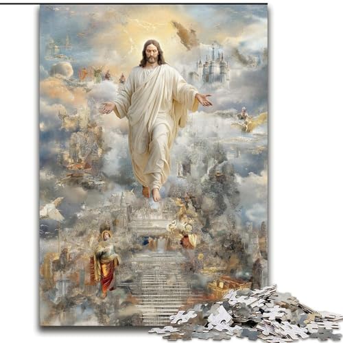 Puzzle für Erwachsene 1000 Jesus, dekomprimierendes intellektuelles Lernspielzeug ganze Familie (Größe 26x38cm) von MGQWPZDBD