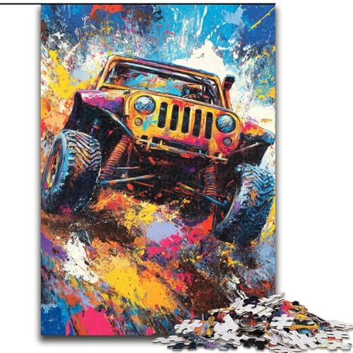 Puzzle für Erwachsene mit 1000 Geländefahrzeugen, dekomprimierendes intellektuelles Lernspielzeug, ganze Familie (Größe 50x75cm) von MGQWPZDBD