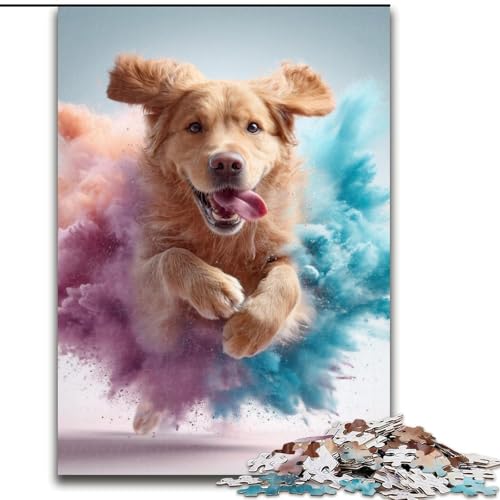 Puzzle für Erwachsene mit 1000 Puzzles, rennender Hund, dekomprimierendes intellektuelles Lernspielzeug, ganze Familie (Größe 50x75cm) von MGQWPZDBD