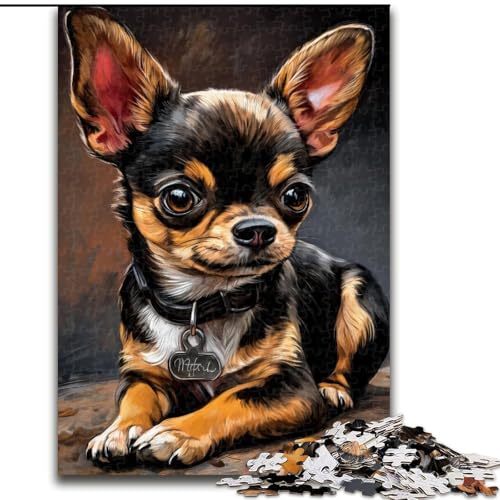Puzzle für Erwachsene mit 1000 Teilen, Chihuahua, hilft dem Gehirn, süchtig machendes Spielzeug zu trainieren, um Geduld zu fördern und das Gedächtnis zu verbessern (Größe 50x75cm) von MGQWPZDBD