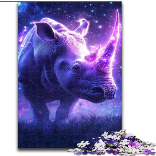 Puzzle für Erwachsene mit 1000 Teilen, Galaxie-Nashorn, hilft dem Gehirn, süchtig machendes Spielzeug zu trainieren, um Geduld zu fördern und das Gedächtnis zu verbessern (Größe 50x75cm) von MGQWPZDBD