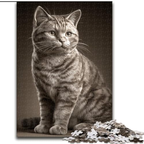 Puzzle für Erwachsene mit 1000 Teilen, Katze, hilft dem Gehirn, süchtig machendes Spielzeug zu trainieren, um Geduld zu fördern und das Gedächtnis zu verbessern (Größe 50x75cm) von MGQWPZDBD