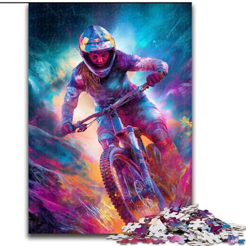 Puzzle für Erwachsene mit 1000 Teilen, Mountainbiken, hilft dem Gehirn, süchtig machendes Spielzeug zu trainieren, um Geduld zu fördern und das Gedächtnis zu verbessern (Größe 50x75cm) von MGQWPZDBD
