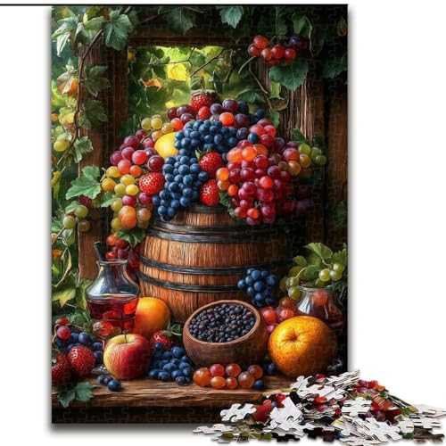 Puzzle für Erwachsene mit 1000 Teilen, Obst, hilft dem Gehirn, süchtig machendes Spielzeug zu trainieren, um Geduld zu fördern und das Gedächtnis zu verbessern (Größe 50x75cm) von MGQWPZDBD