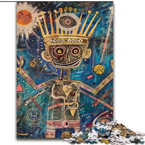 Puzzle für Erwachsene mit 1000 Teilen im Basquiat-Stil, hilft dem Gehirn, süchtig machendes Spielzeug zu trainieren, um Geduld zu fördern und das Gedächtnis zu verbessern (Größe 50x75cm) von MGQWPZDBD